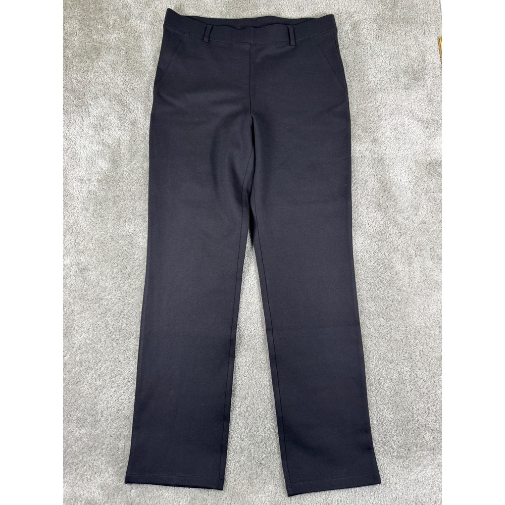 Quince Black Ultra-Stretch Ponte Straight Leg Pants Womens Medium Workwear